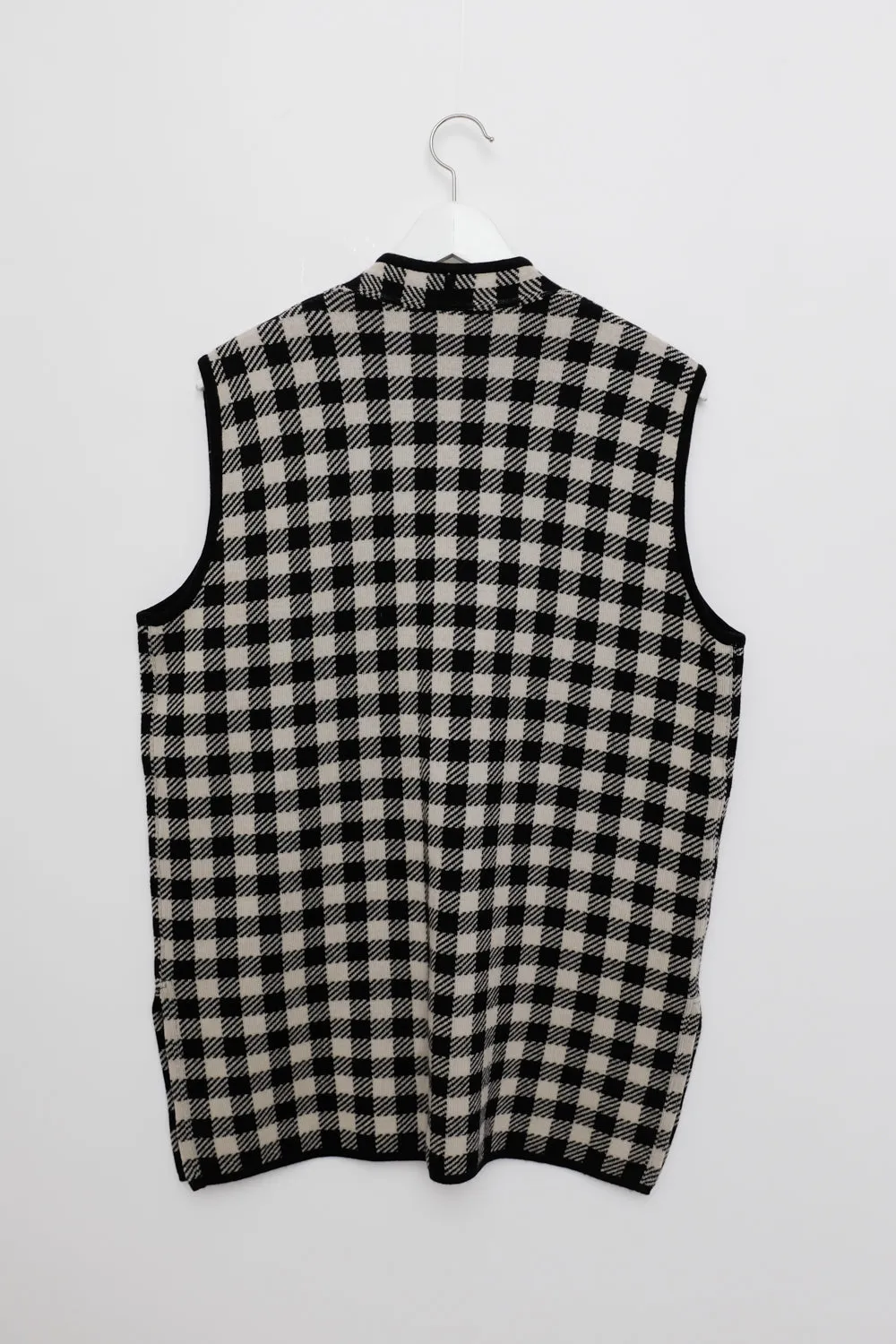 0039_CHECKED LONG MERINO WOOL VEST