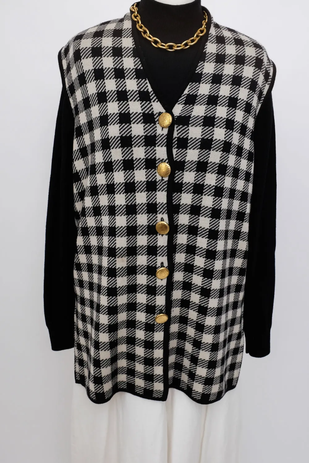 0039_CHECKED LONG MERINO WOOL VEST