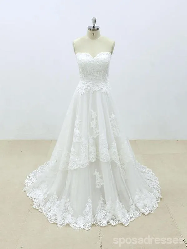 Affordable Sweetheart Lace A-line Unique Wedding Dresses Online, WD392