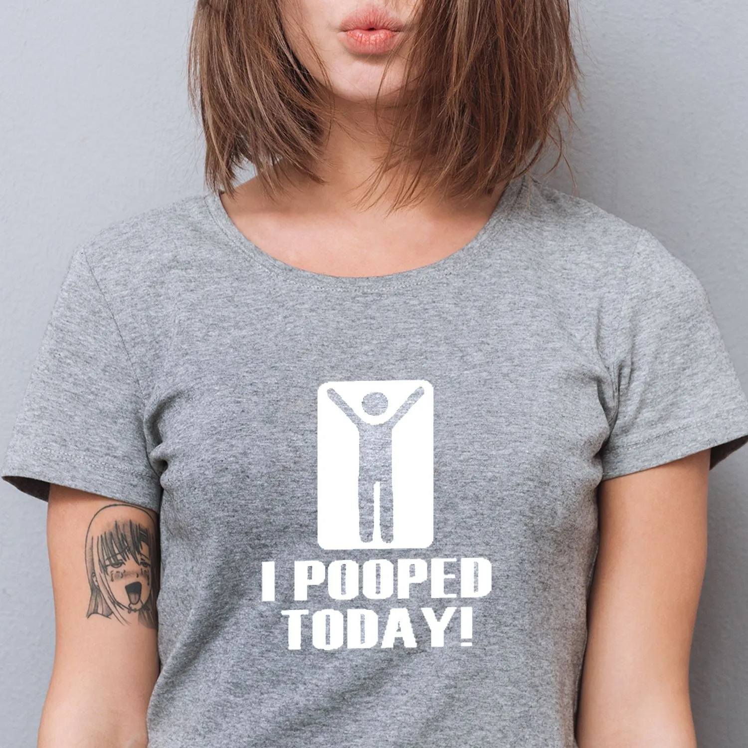 AFONiE I Pooped Today Funny Women's Short Sleeve