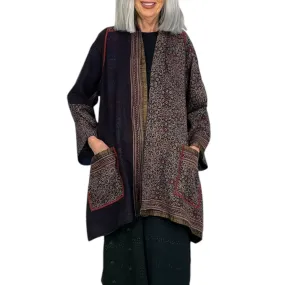 AJRAKH PRINT/OMBRE A-LINE COAT