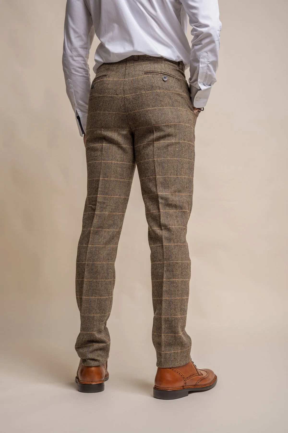 Albert Brown Tweed 3 Piece Wedding Suit