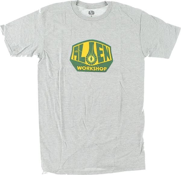 Alien Workshop OG Logo T-Shirt - Size: SMALL Heather Grey/Gold/Green