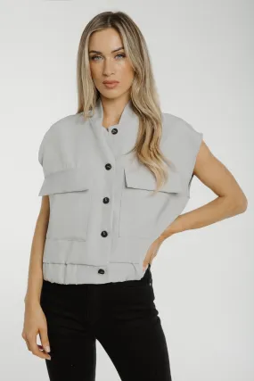 Aria Sleeveless Jacket In Dove Grey