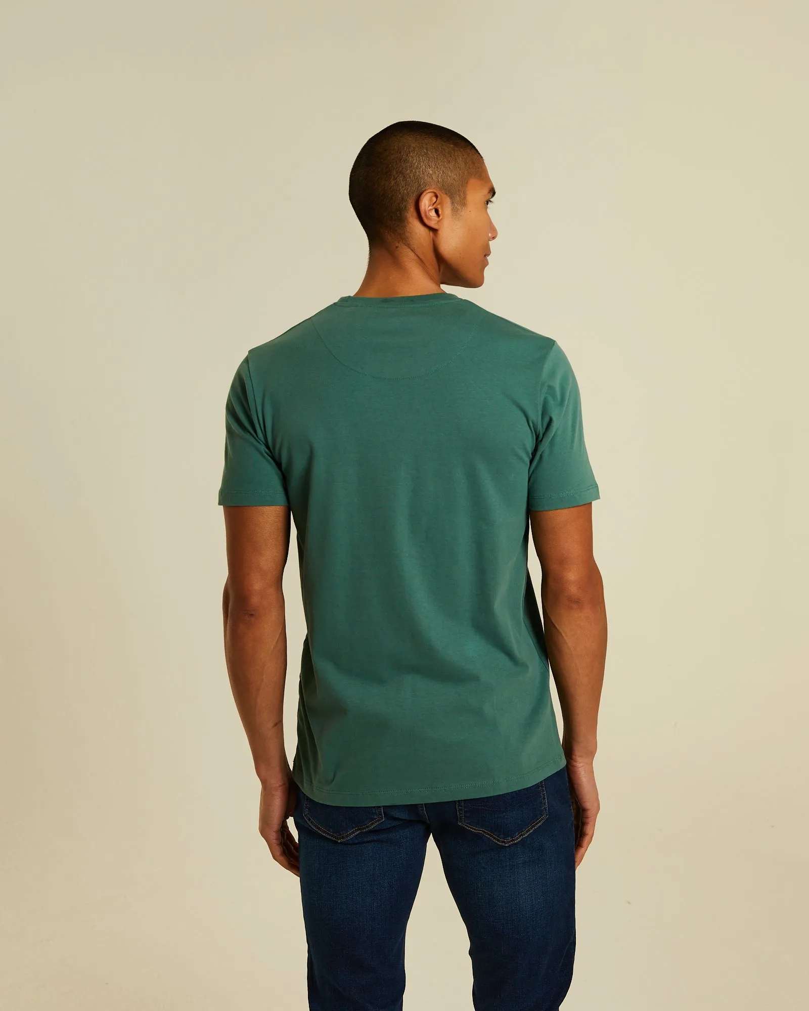 Basic Caden O Neck Tee Green Trail