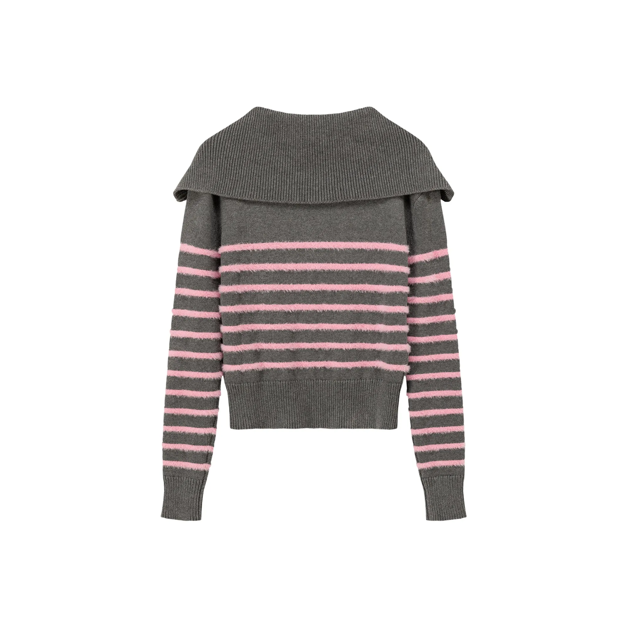 Big Collar Striped Knit Sweater