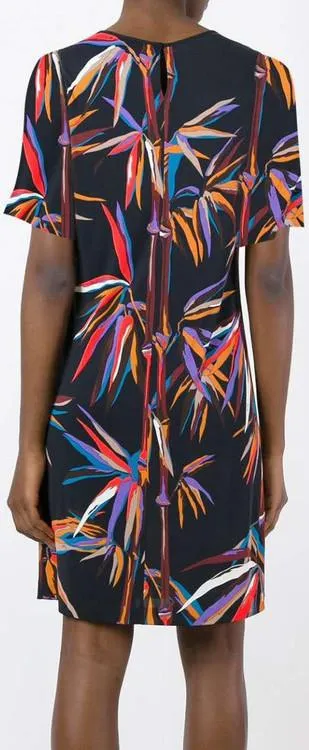 'Bird of Paradise' Print Silk Dress