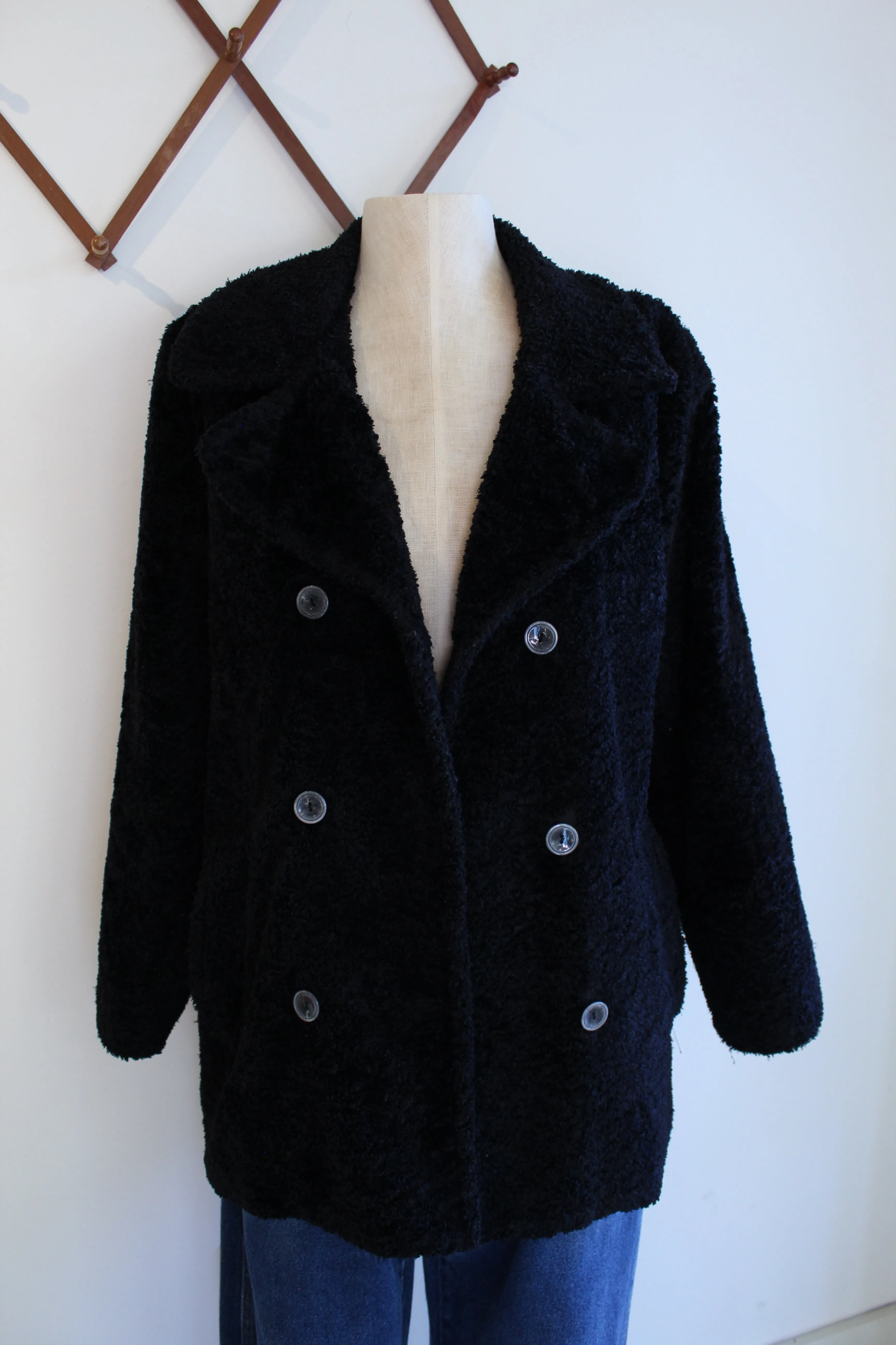 Black Teddy Pea Coat