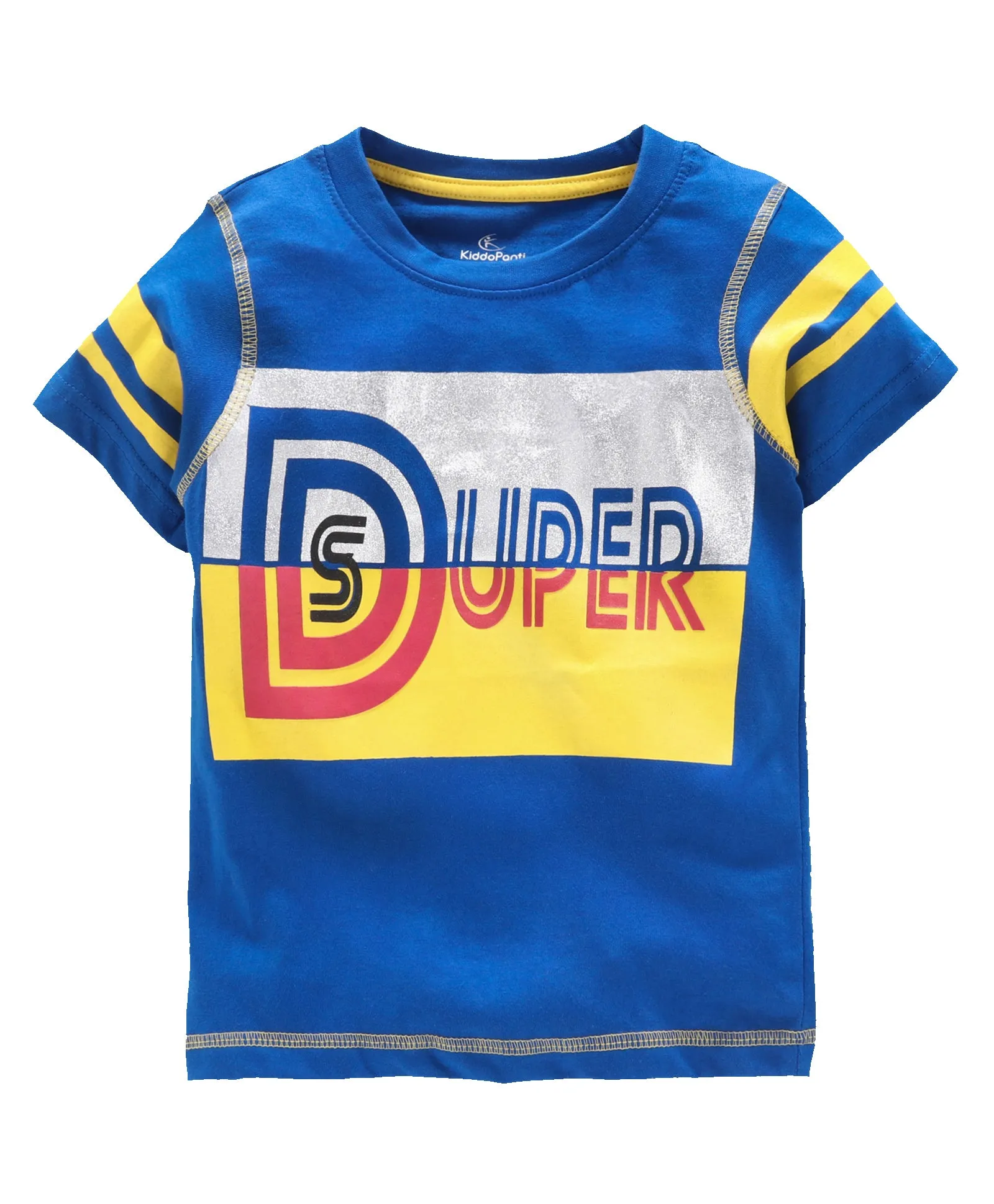 Boys Cotton T-shirt with Print and Knee length Shorts Set