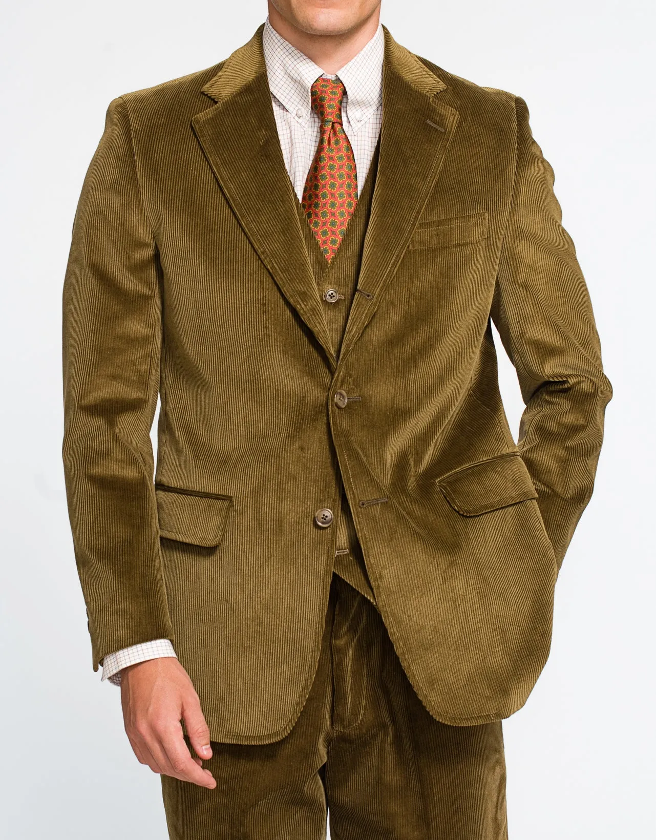 BROWN/OLIVE CORDUROY SPORT COAT