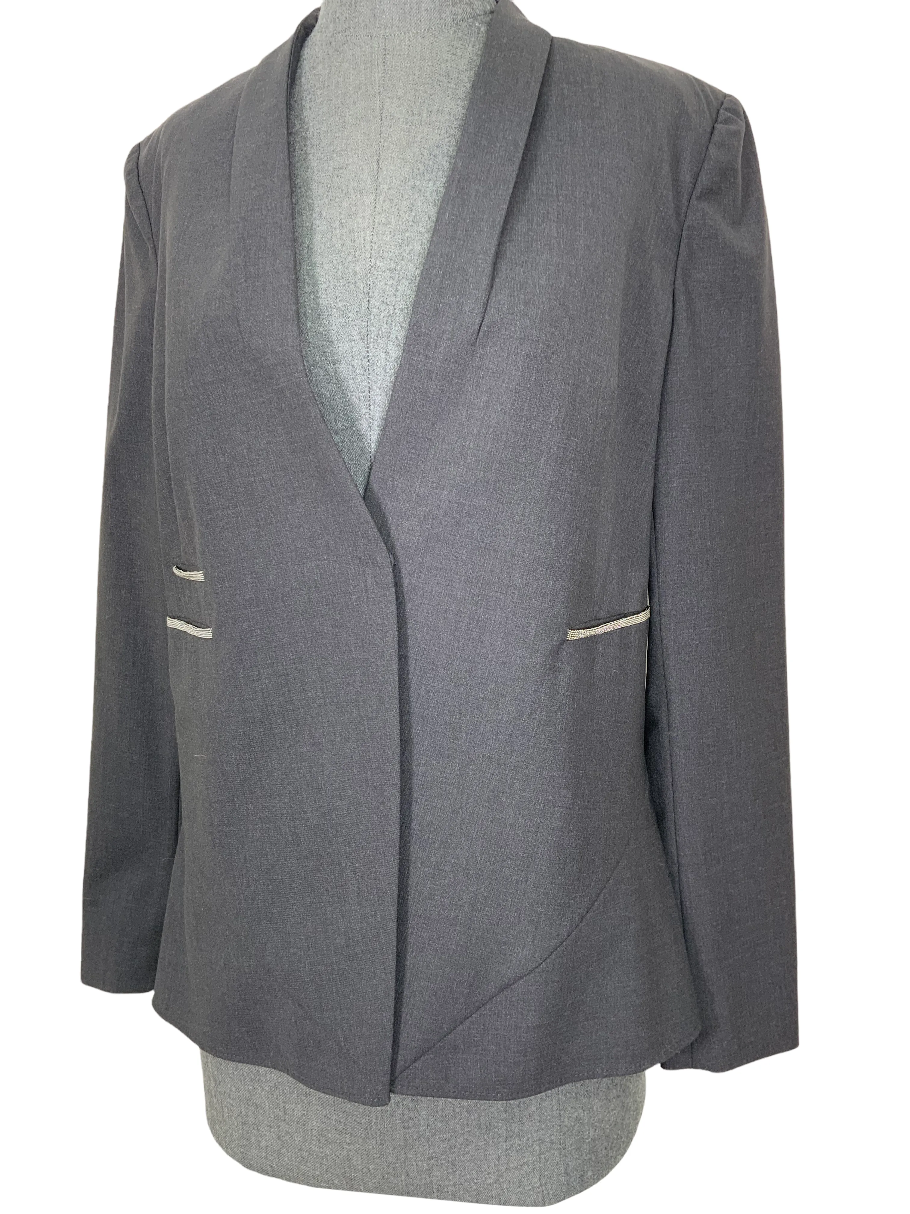 Brunello Cucinelli Wool Monili Detail Blazer Jacket Size L