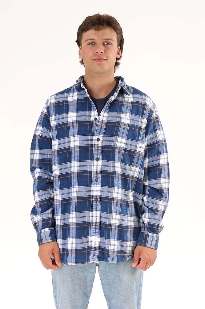 Brushed Flannel Checkered Shirt XL