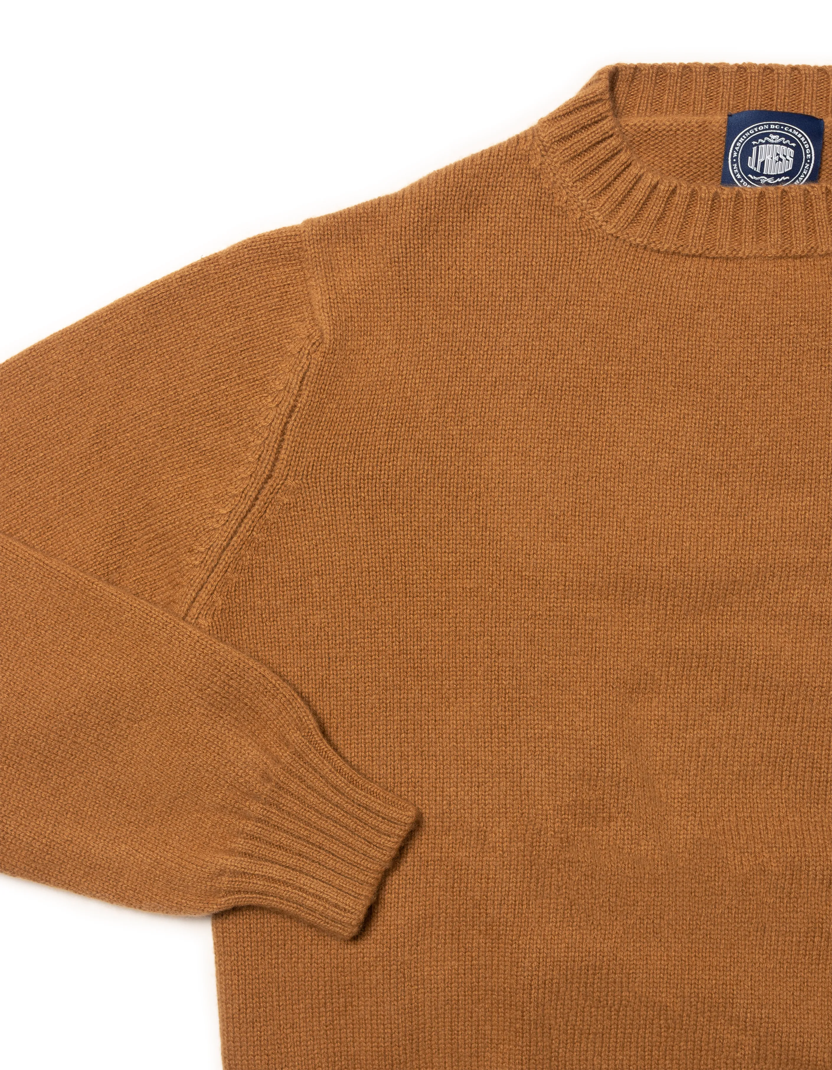 CAMEL CASHMERE CHUNKY CREW NECK