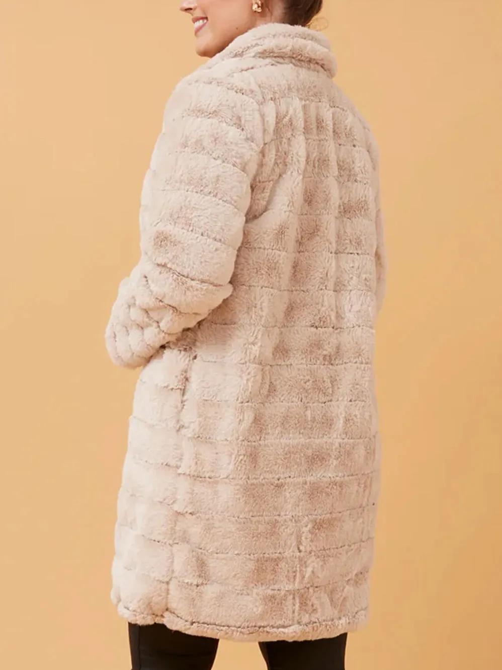 CAROLINE K MORGAN FAUX FUR COAT