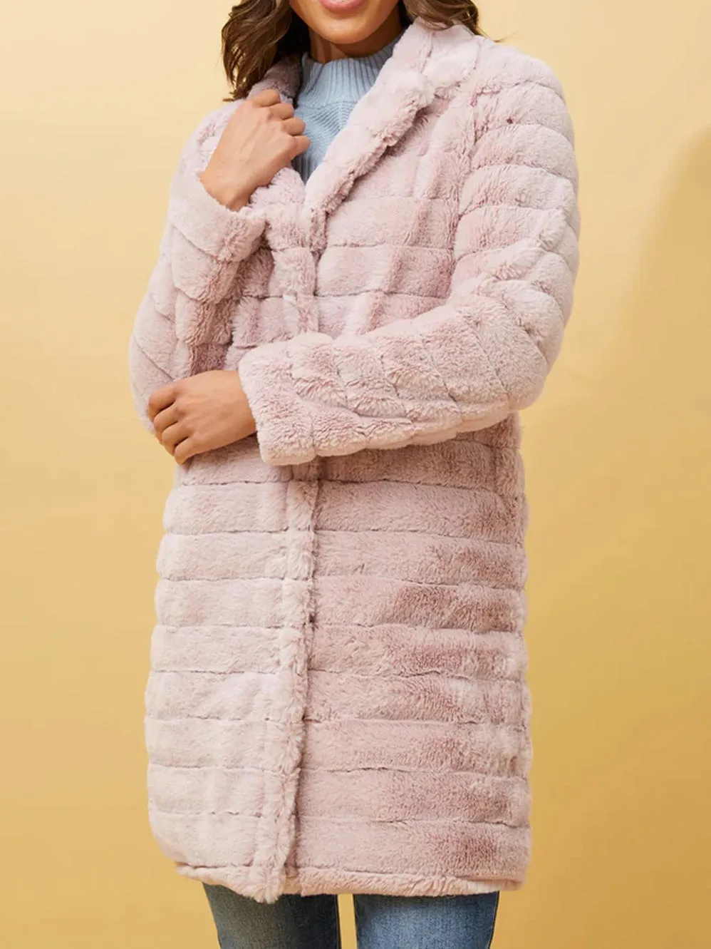 CAROLINE K MORGAN FAUX FUR COAT