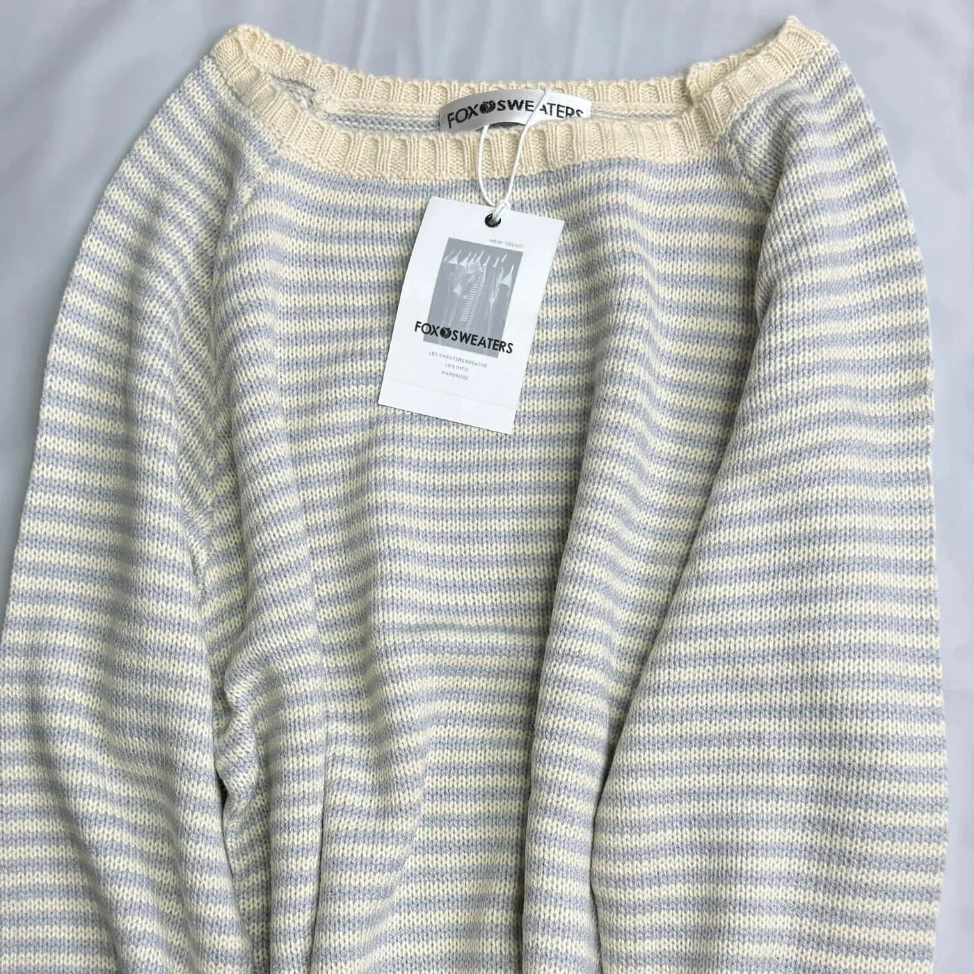 Casual Roll Trim Boat Neck Long Sleeve Colorblock Striped Pullover Sweater