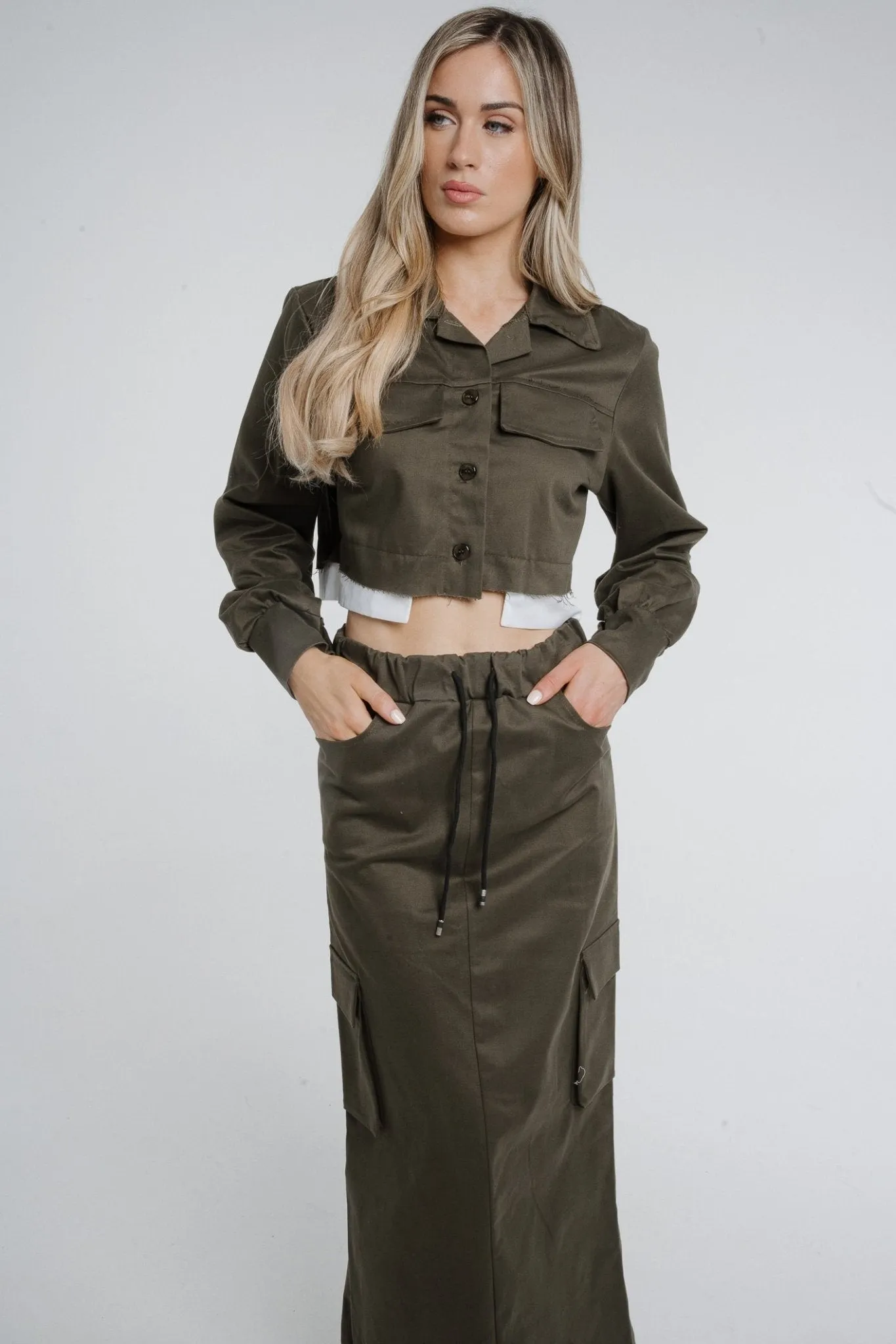 Cathy Cropped Jacket In Khaki