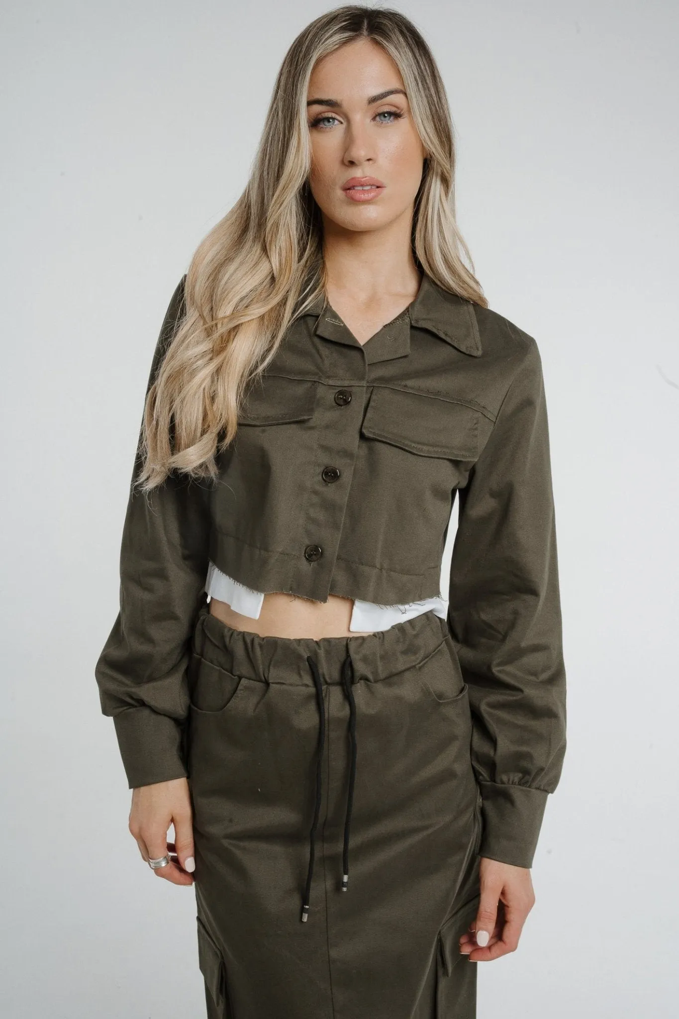 Cathy Cropped Jacket In Khaki