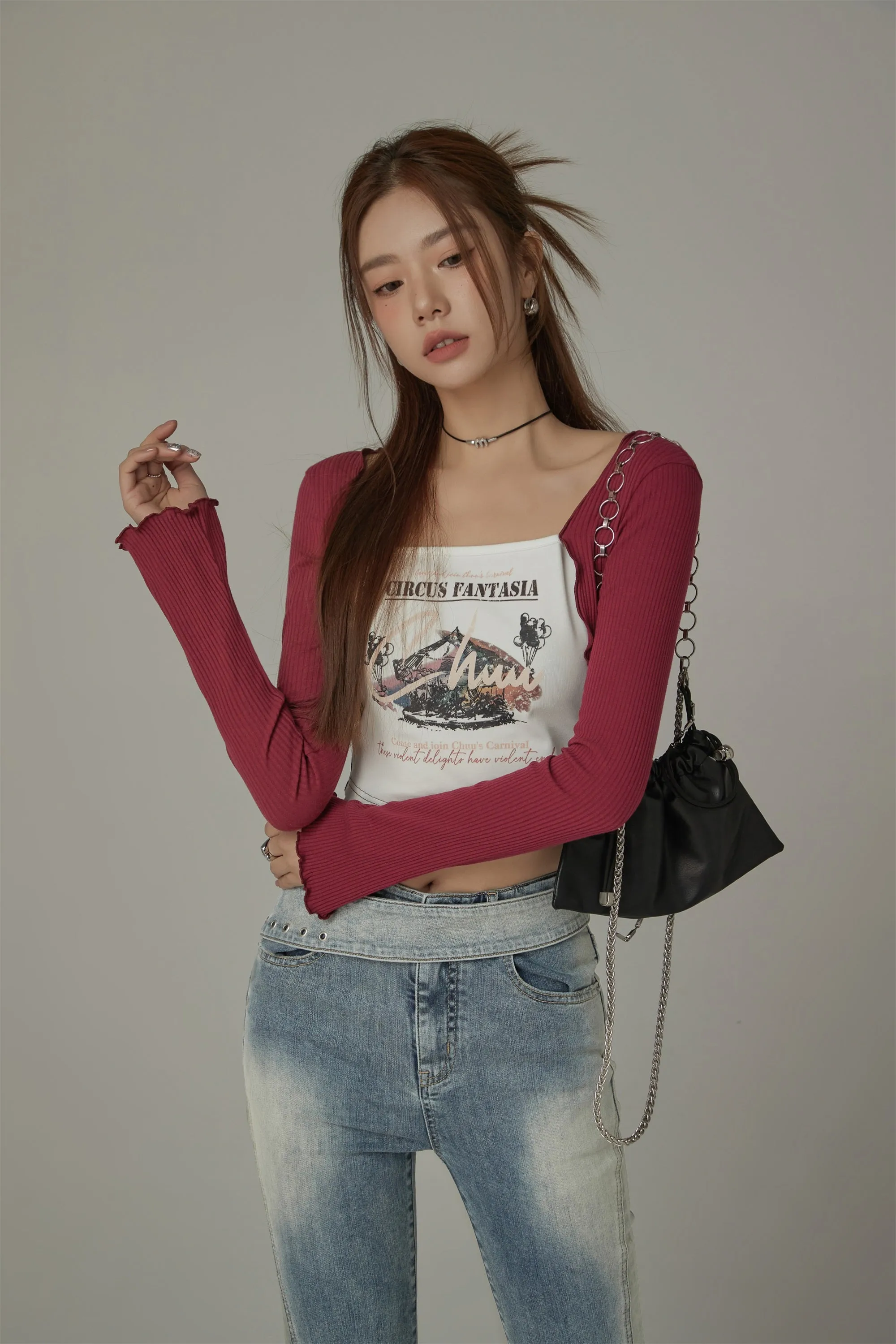 Chuu Circus Color Cropped T-Shirt