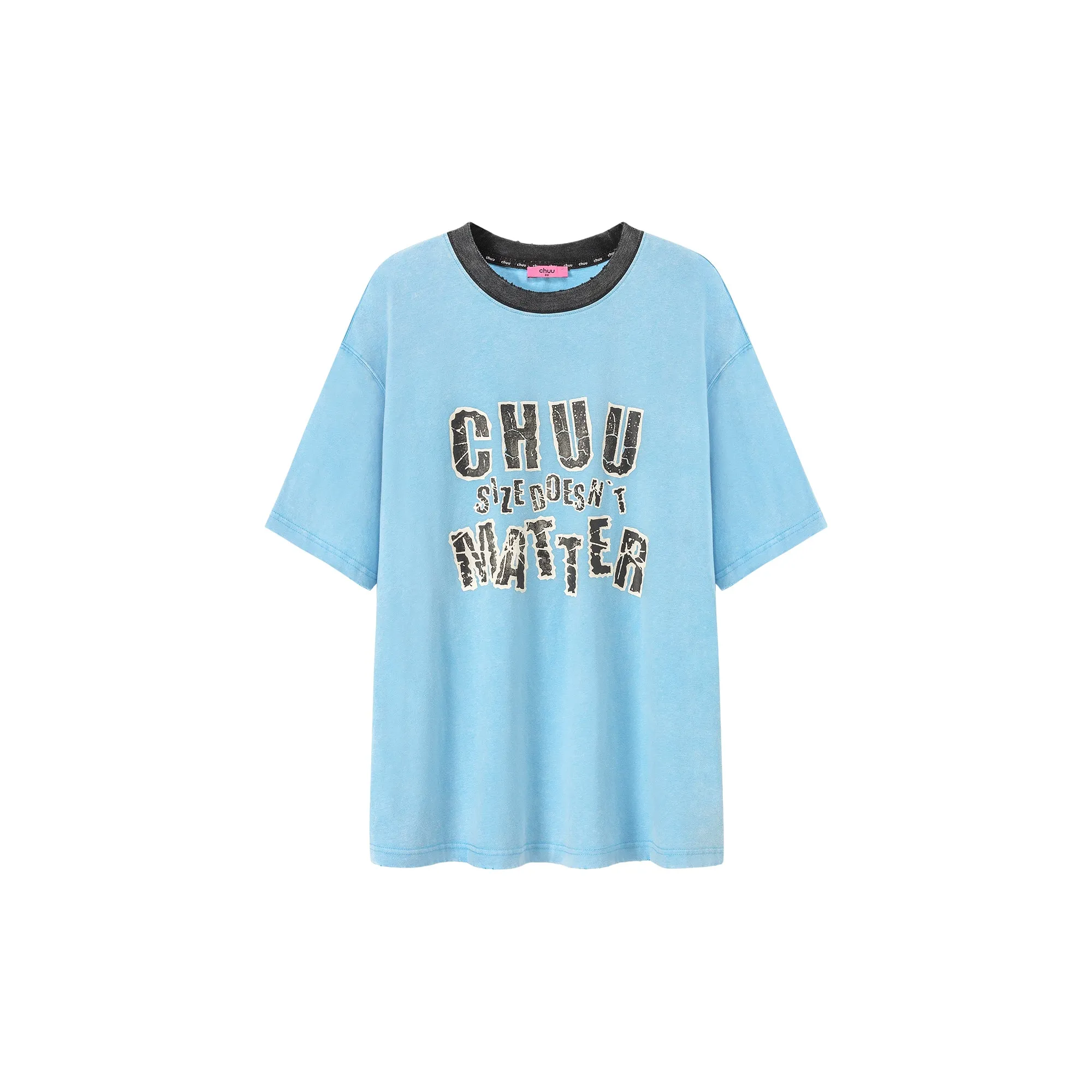 Chuu Size Doesnt Matter Boxy Cotton Short Sleeve T-Shirt