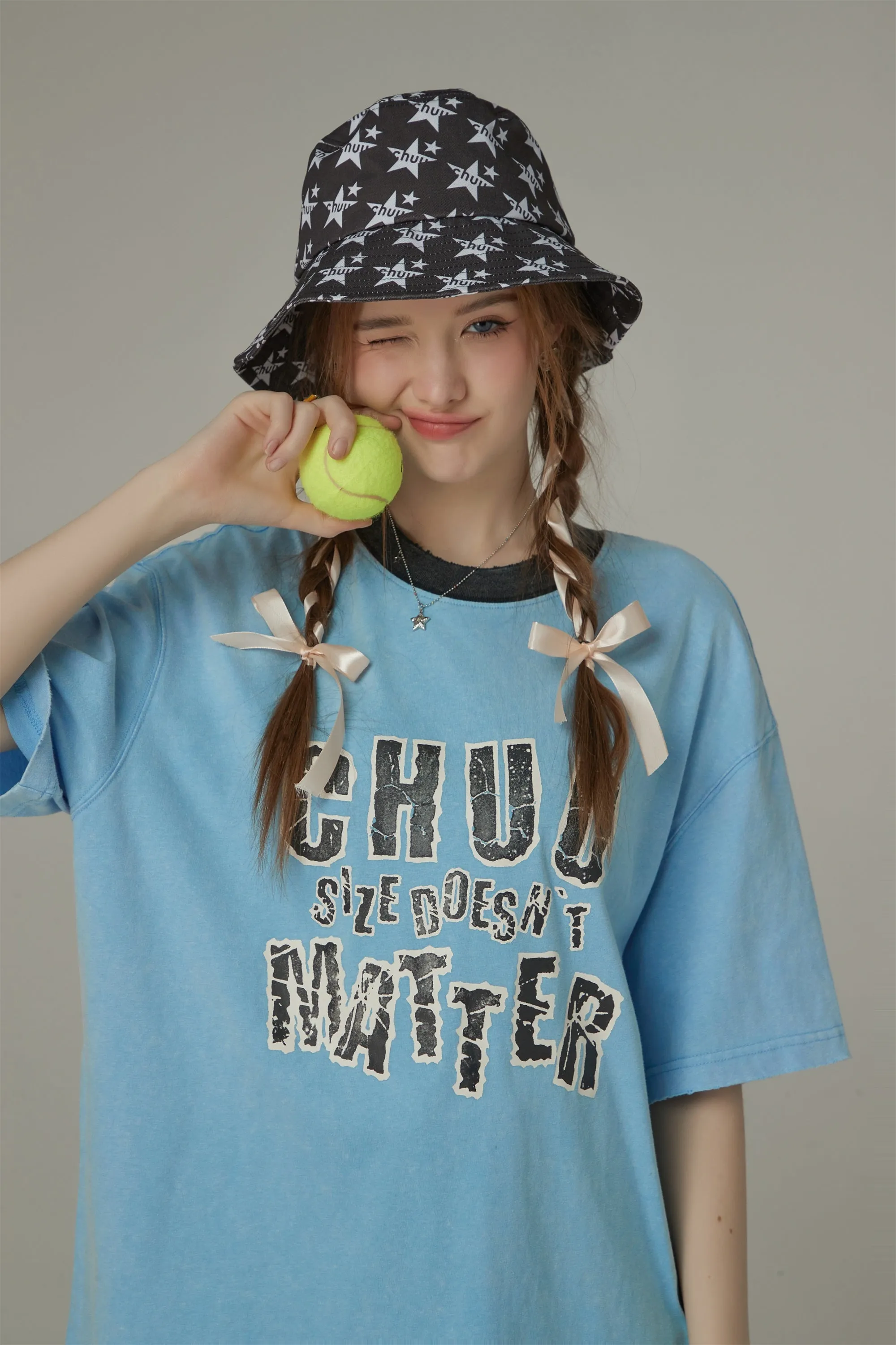 Chuu Size Doesnt Matter Boxy Cotton Short Sleeve T-Shirt