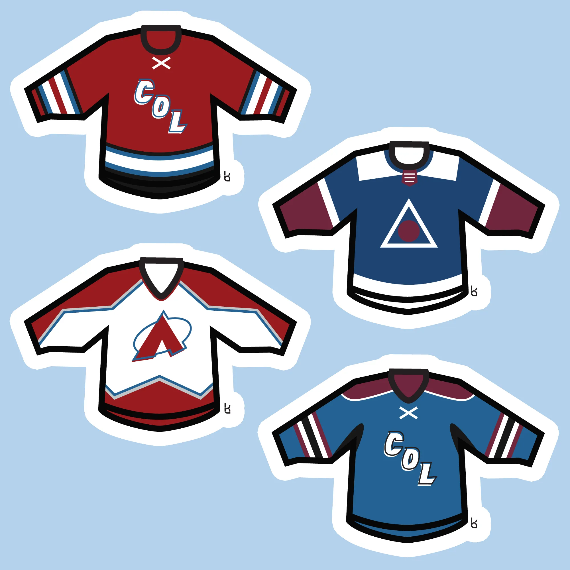 Colorado Mini-Jerseys Stickers