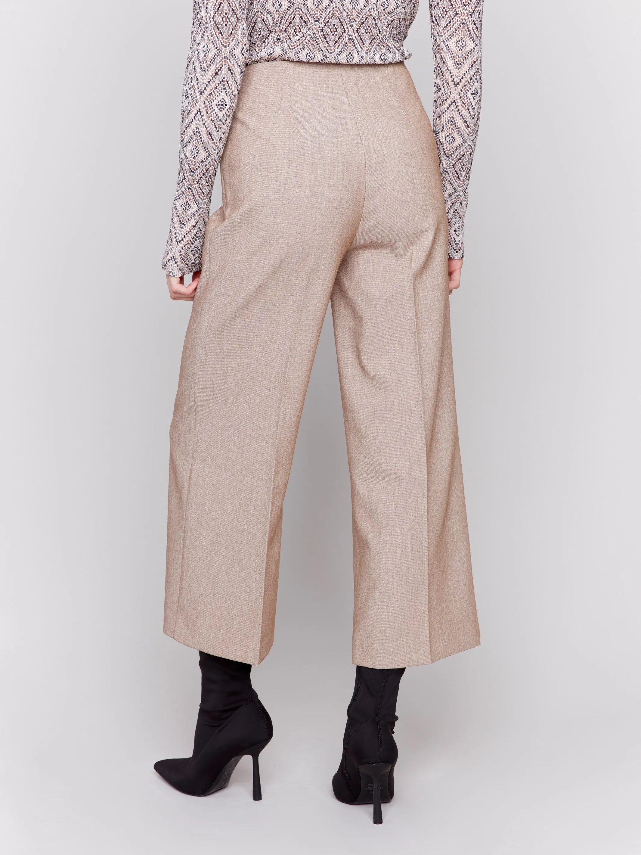 Cropped Wide Leg Pants - Truffle