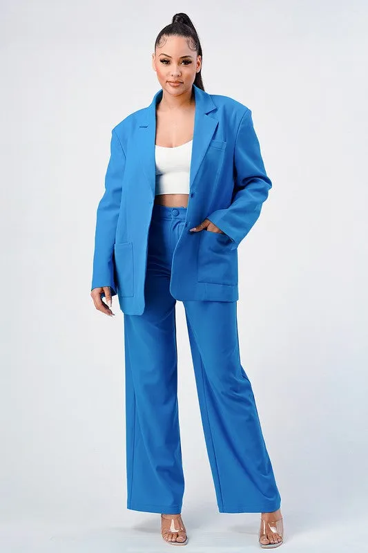 Divva Oversized Blazer Pant Set