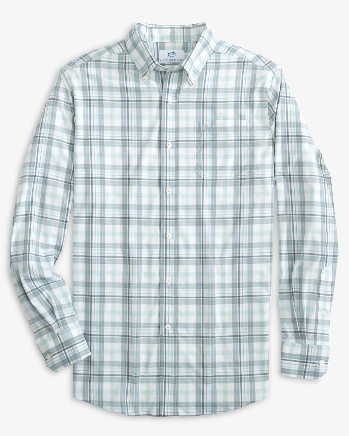 Durwood Plaid Intercoastal Sport Shirts- Summer Aqua