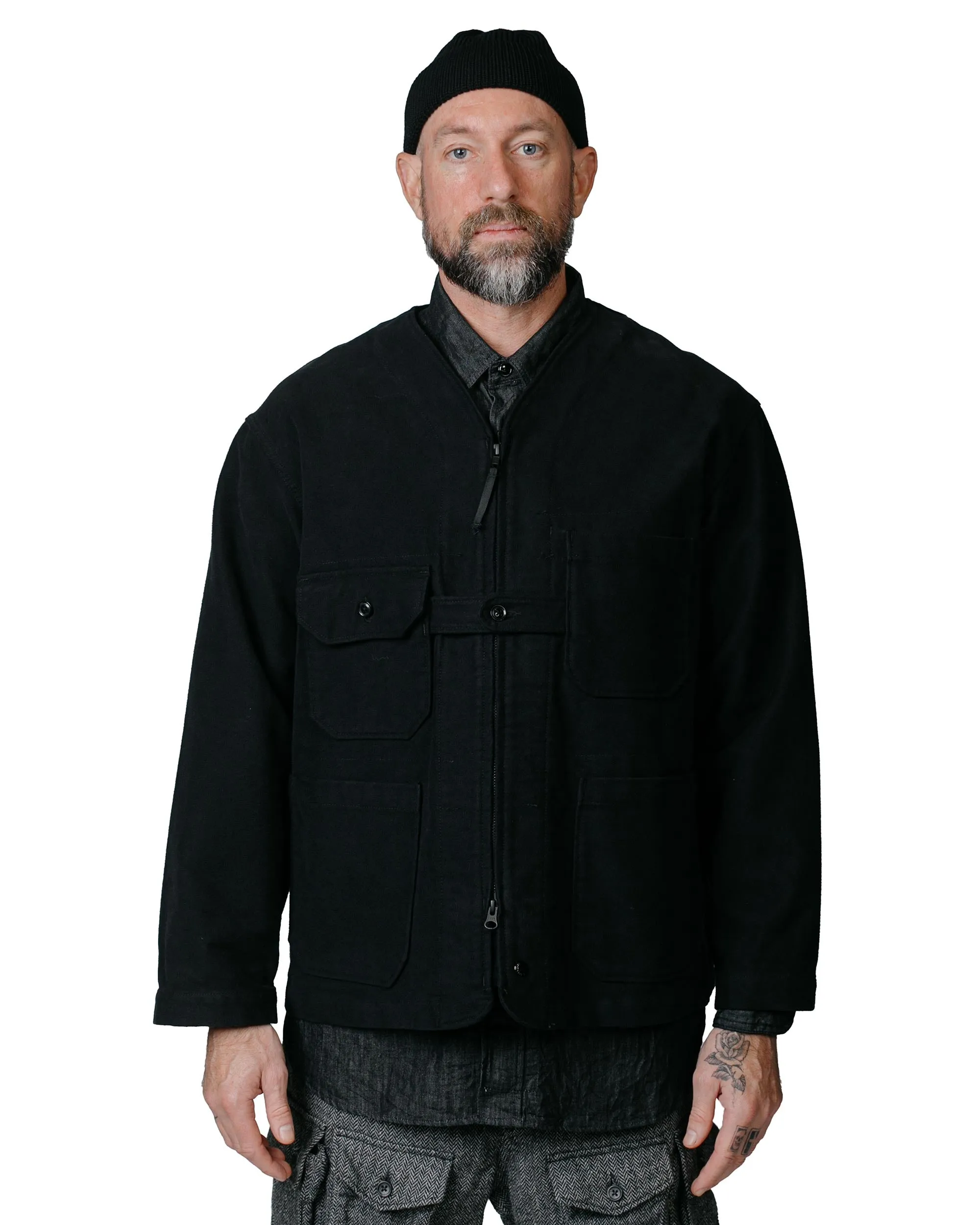 Engineered Garments Shooting Jacket Black Cotton Moleskin