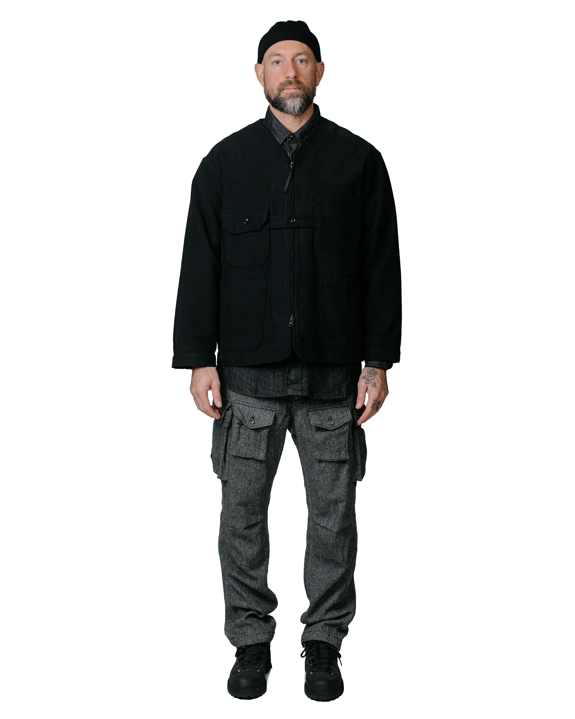 Engineered Garments Shooting Jacket Black Cotton Moleskin