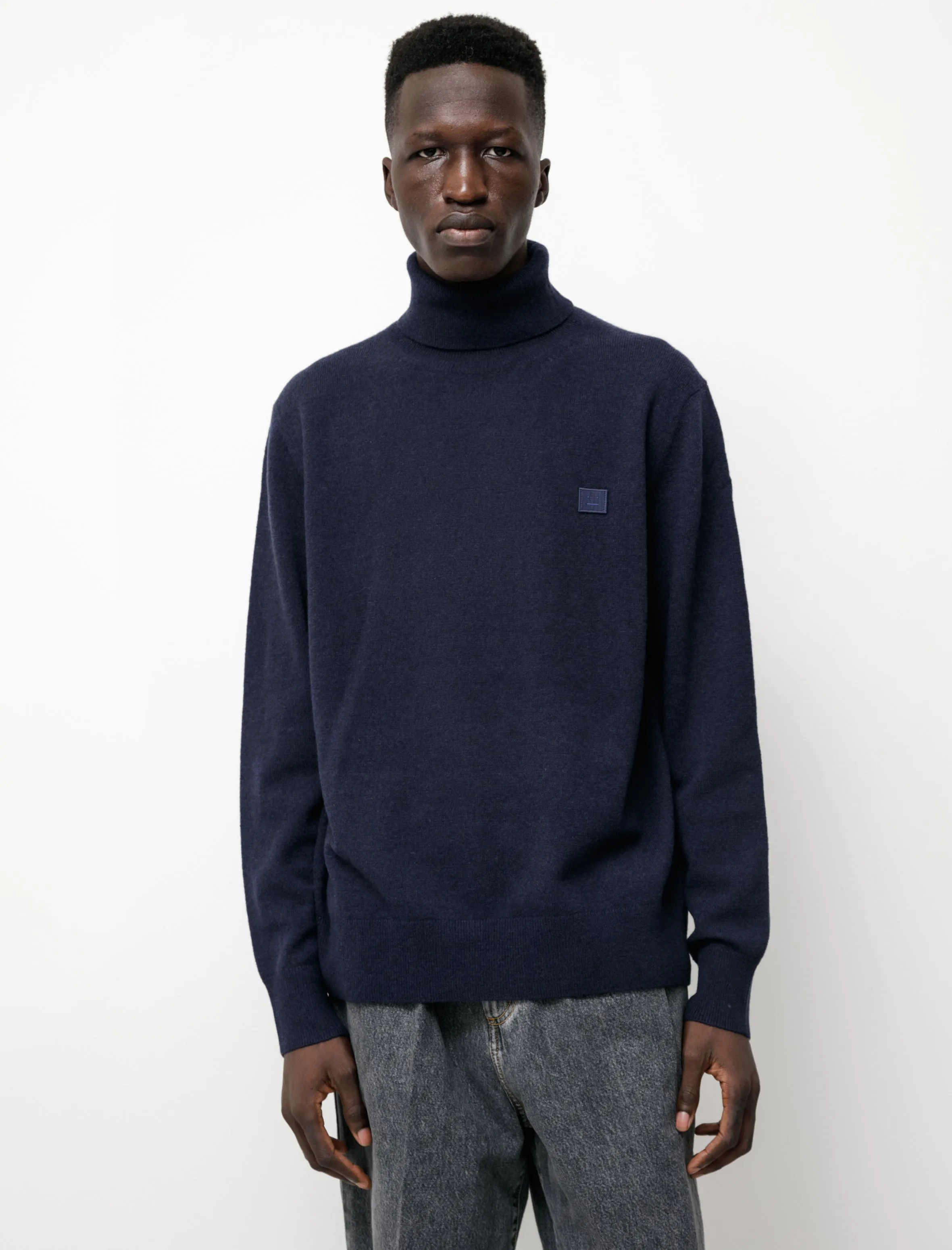 Face Rollneck Sweater Navy