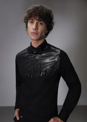 Flecked Sequenced Black Shirt