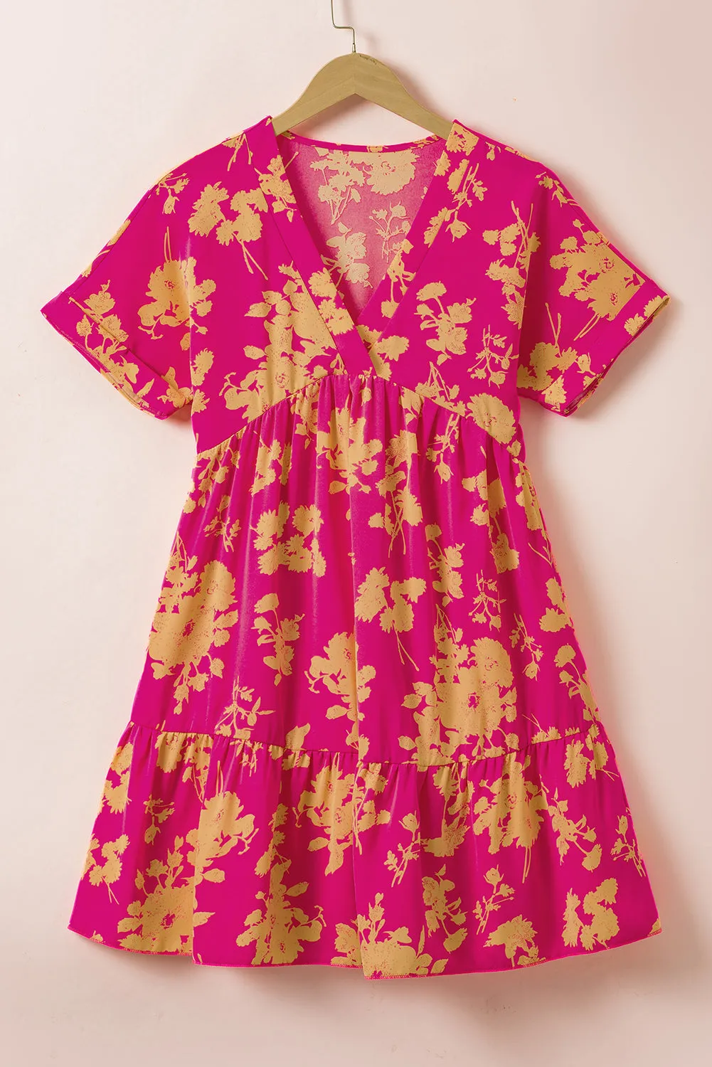 Floral Batwing Sleeve Smock Dresses