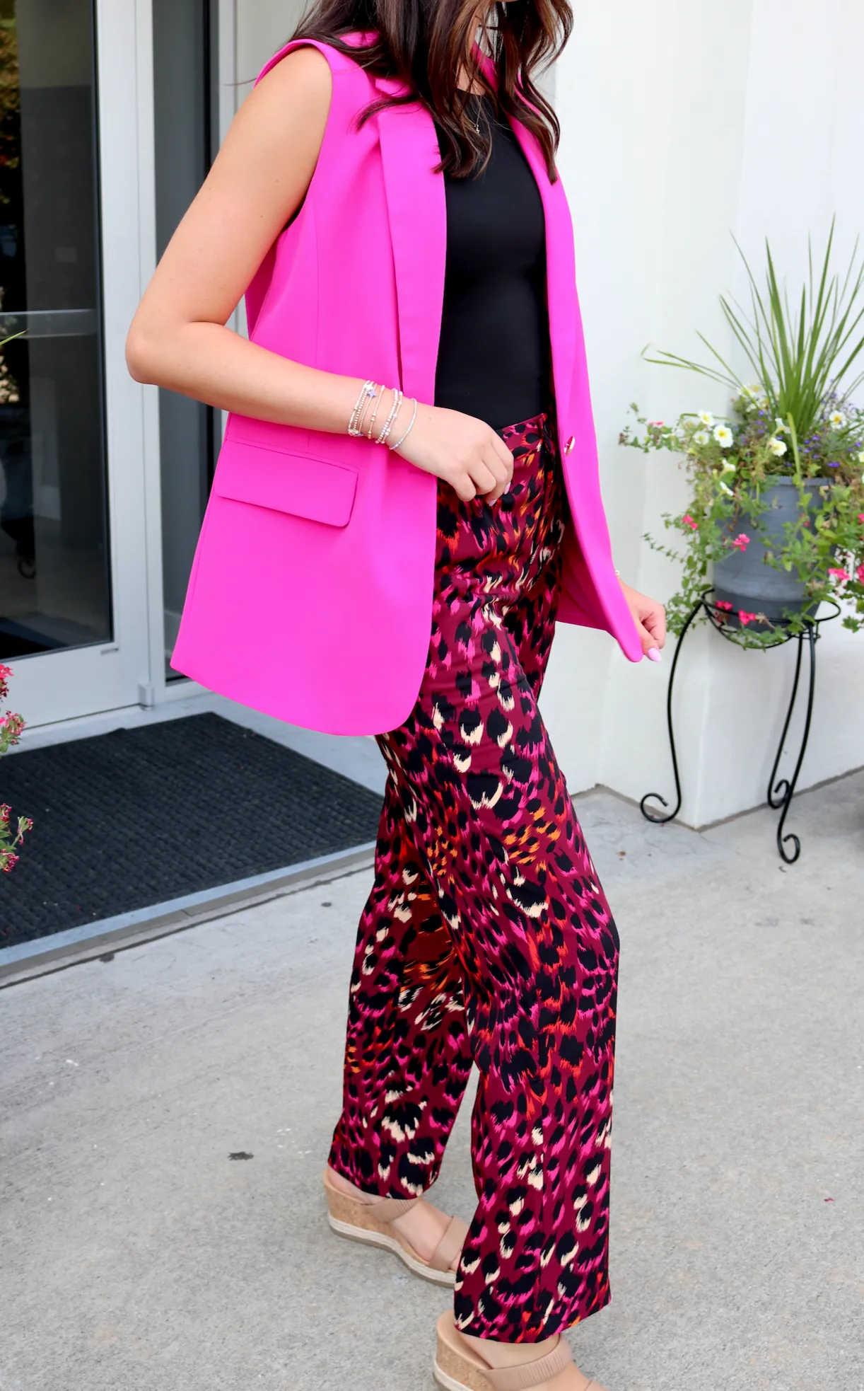 Gilet Long Vest | Neon Cerise