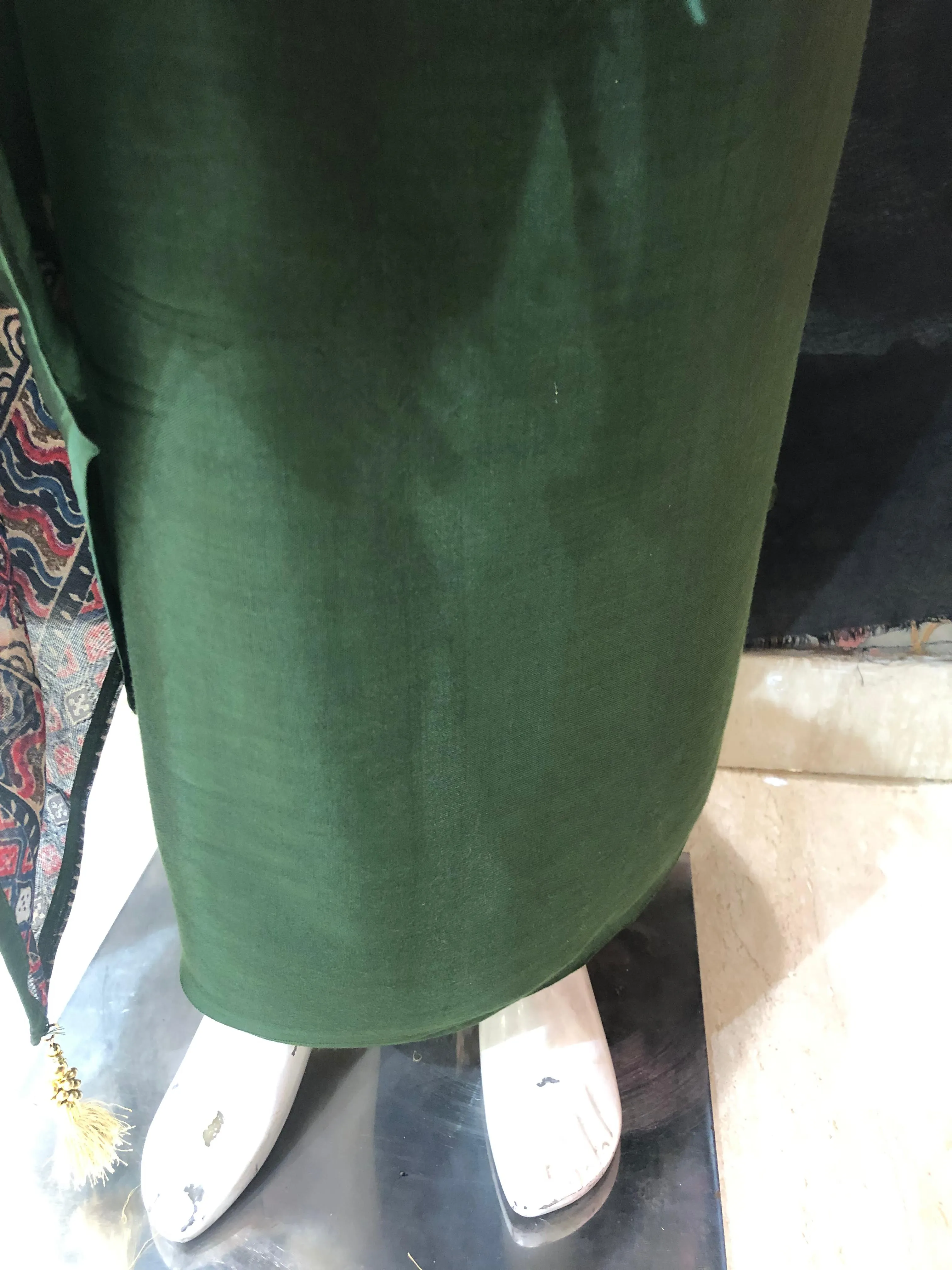 Green Organza Unstitched Banarsi Suit With Hand Embroidery