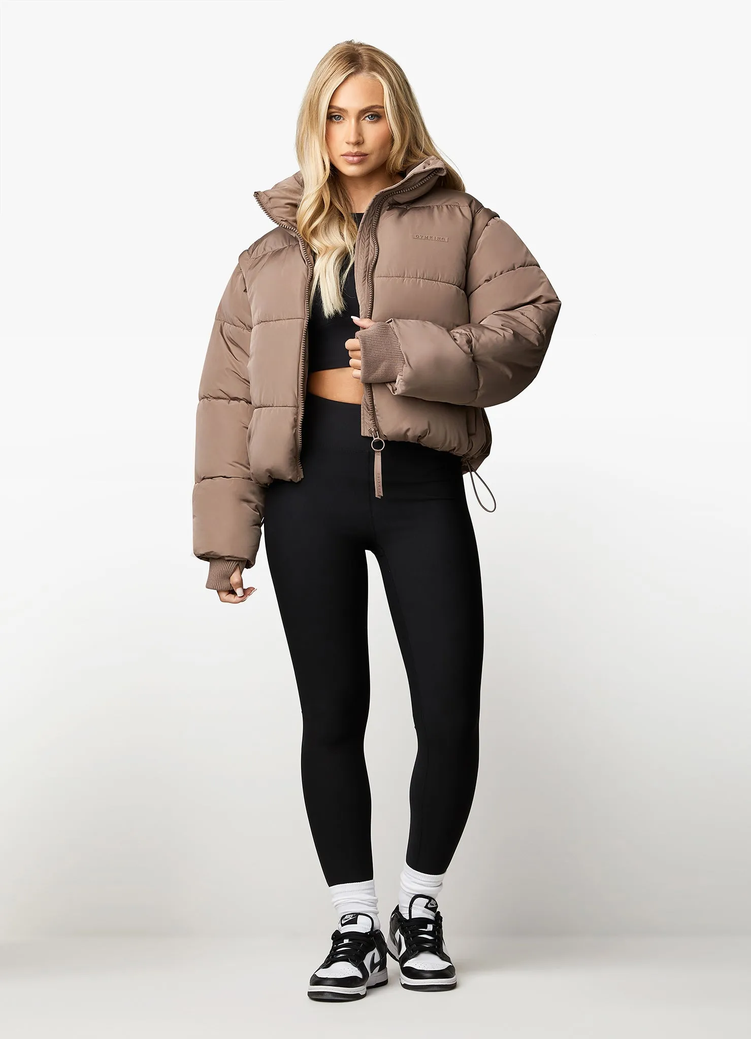 Gym King Align 2-in-1 Crop Puffer - Praline