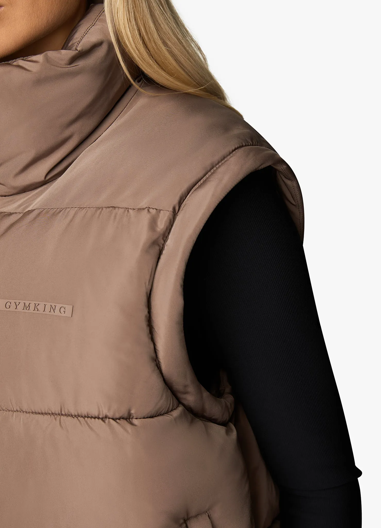 Gym King Align 2-in-1 Crop Puffer - Praline