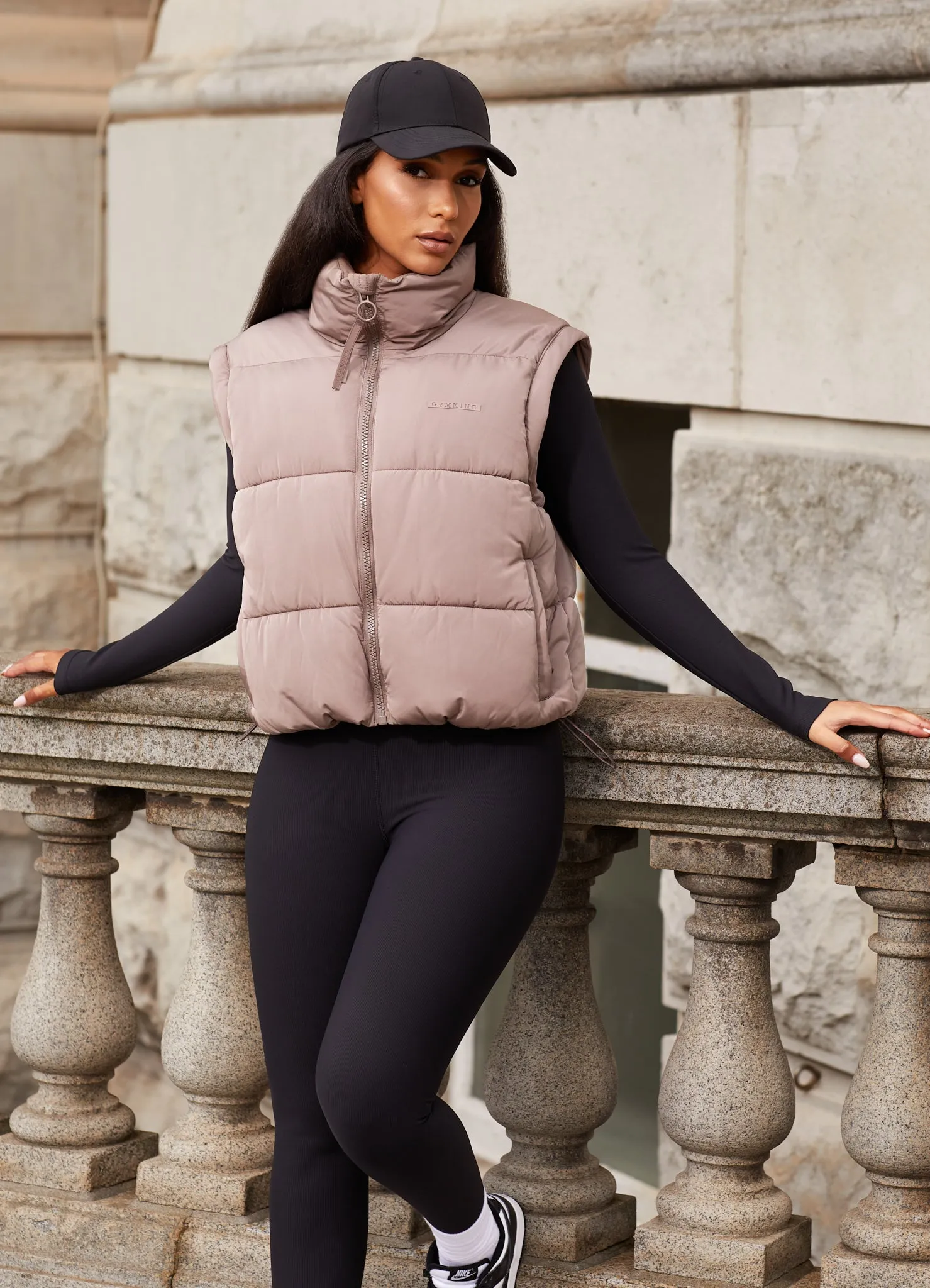 Gym King Align 2-in-1 Crop Puffer - Praline