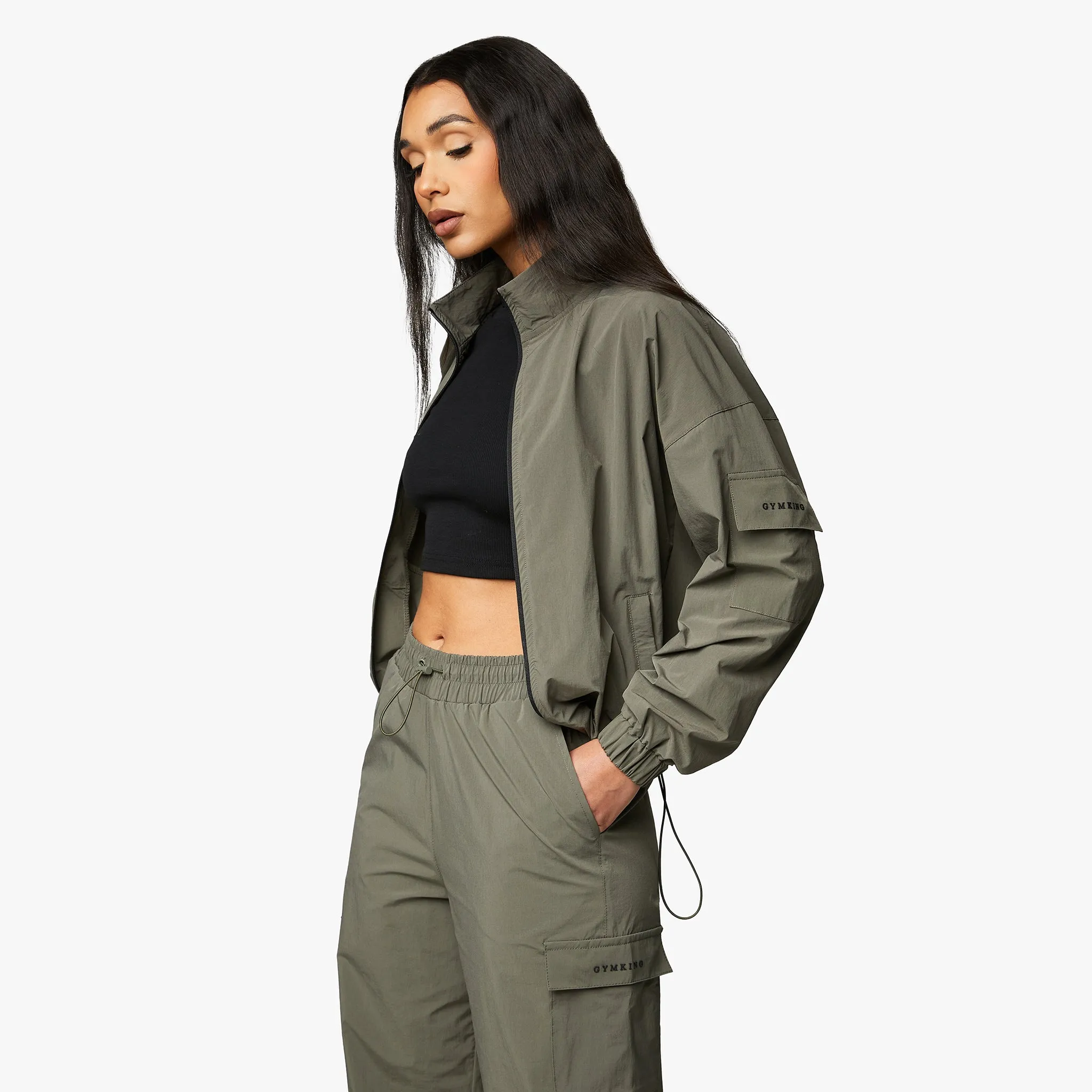 Gym King Utility Woven Jacket - Olive