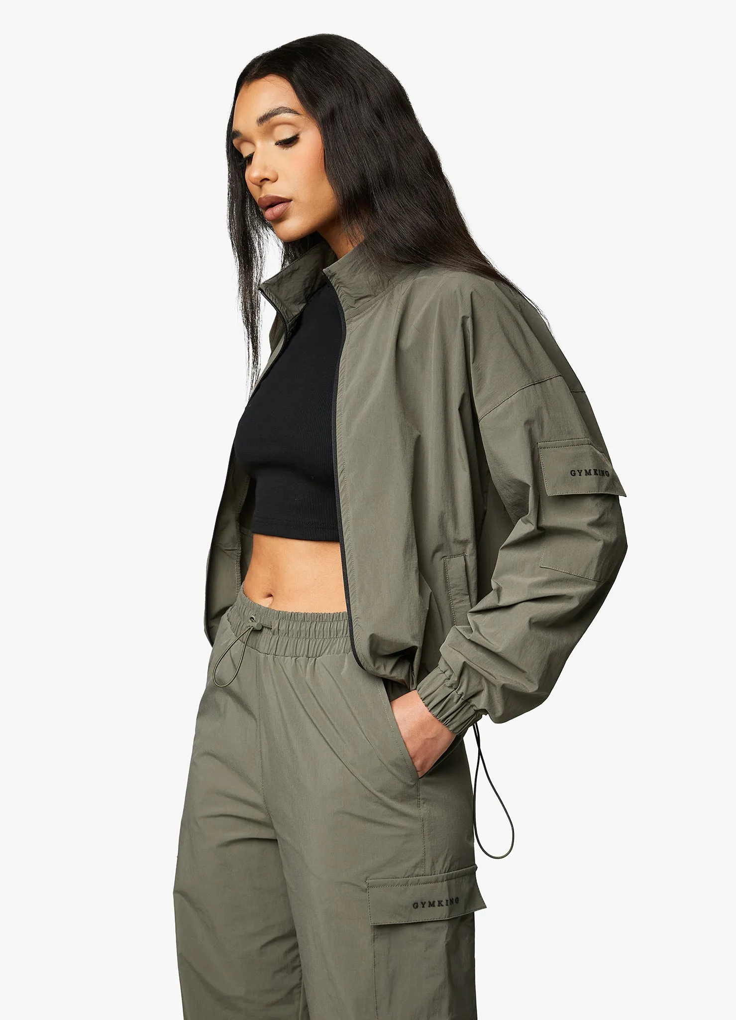 Gym King Utility Woven Jacket - Olive