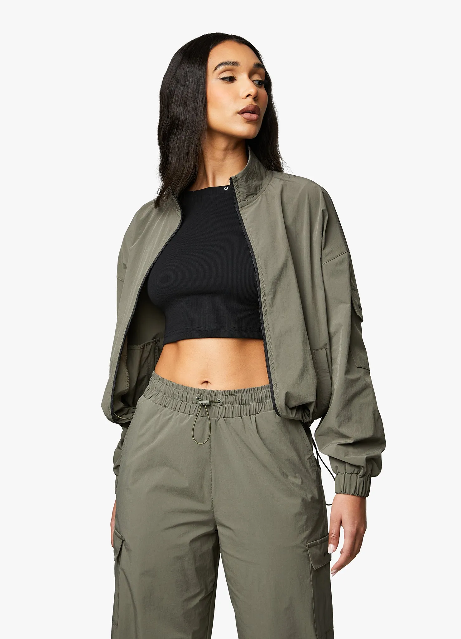 Gym King Utility Woven Jacket - Olive