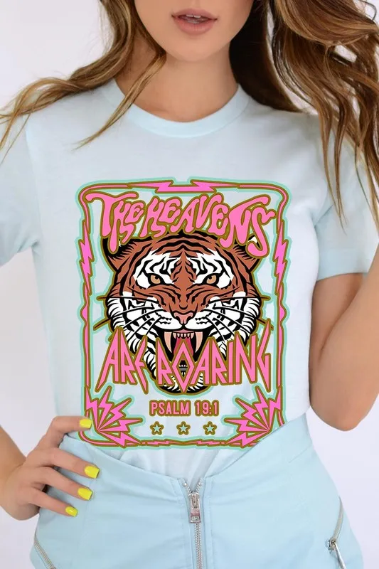 Heavens Roaring Tiger Psalm 19:1 Graphic T Shirts