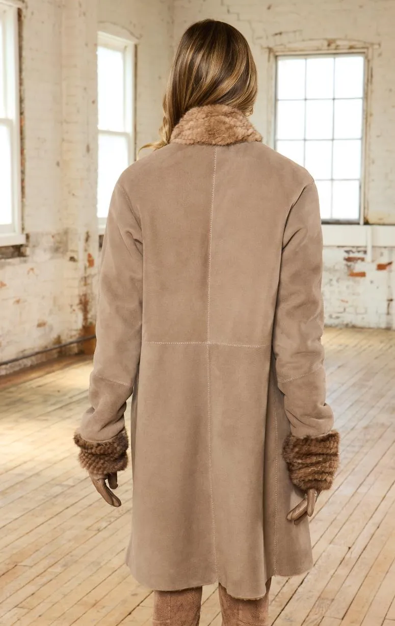 HISO - Shearling Coat with Mink Trim