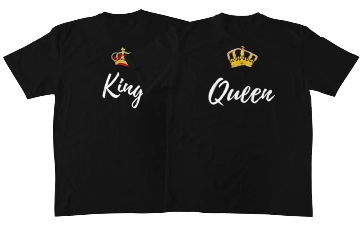 King And Queen Matching Couple T-Shirts