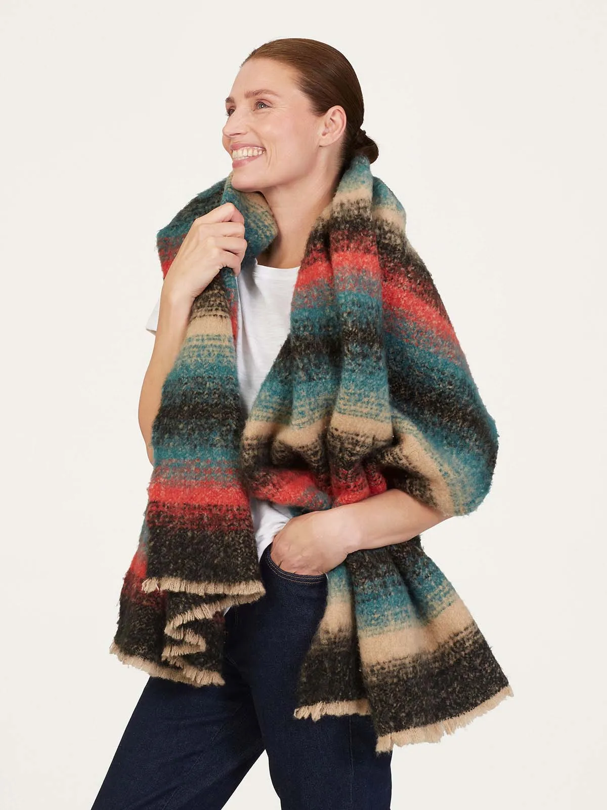 Lena Recycled Acrylic Blanket Scarf - Multi