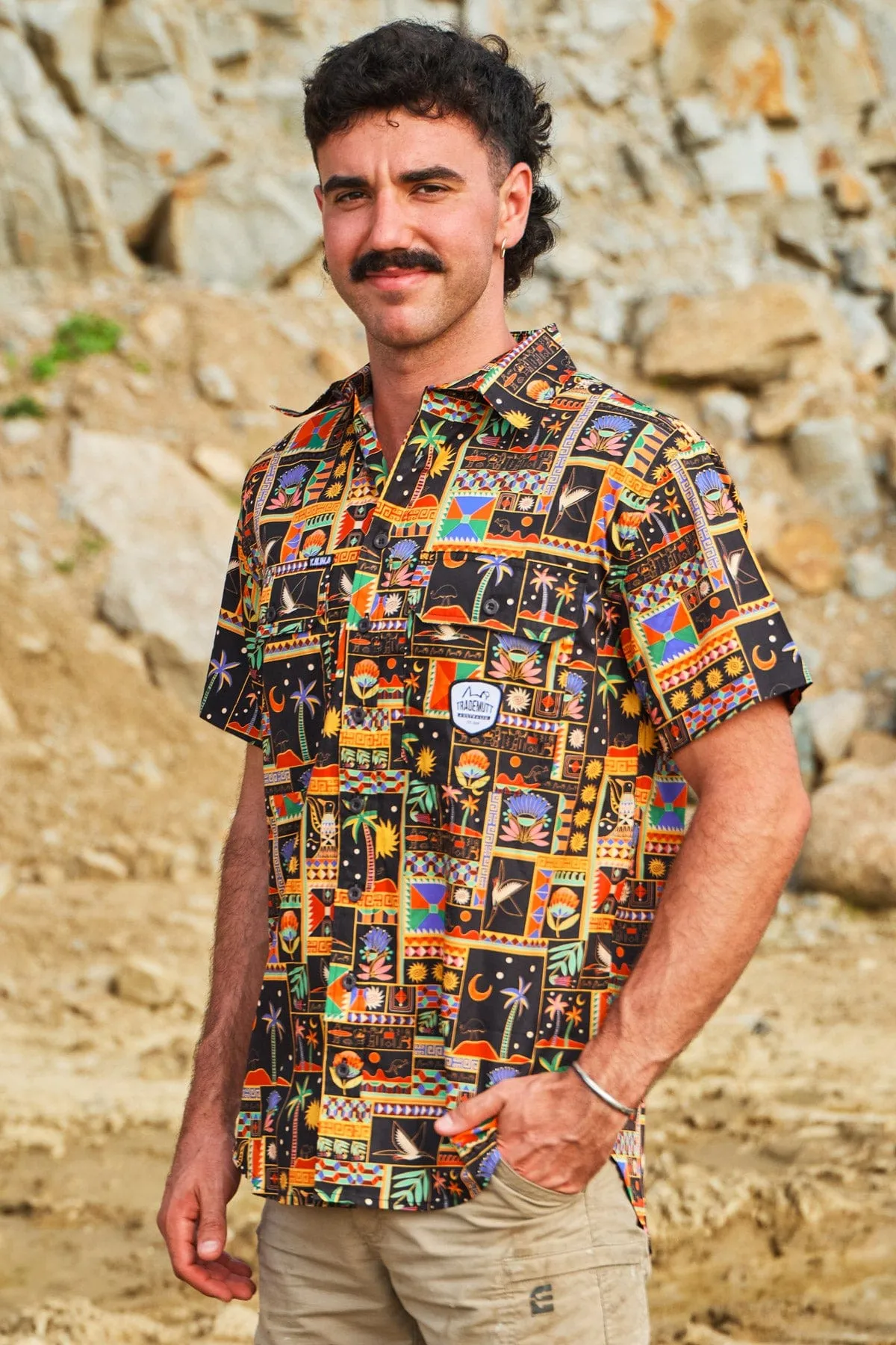 Optimized E-commerce Product Title: Durable Mens Pharaoh Dinkum Short Sleeve Workshirt