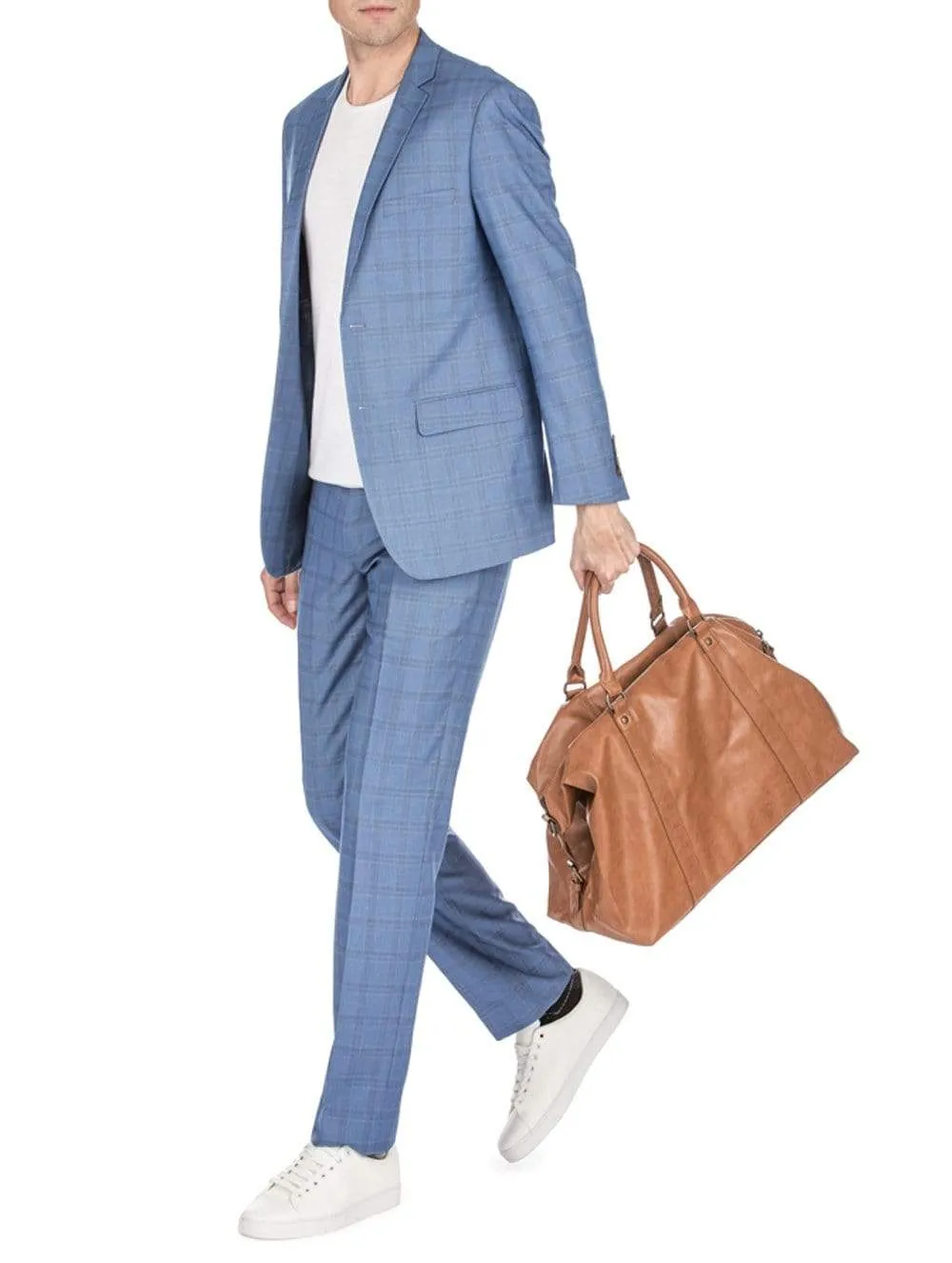 Men's Traveler Check Slim Fit Suits