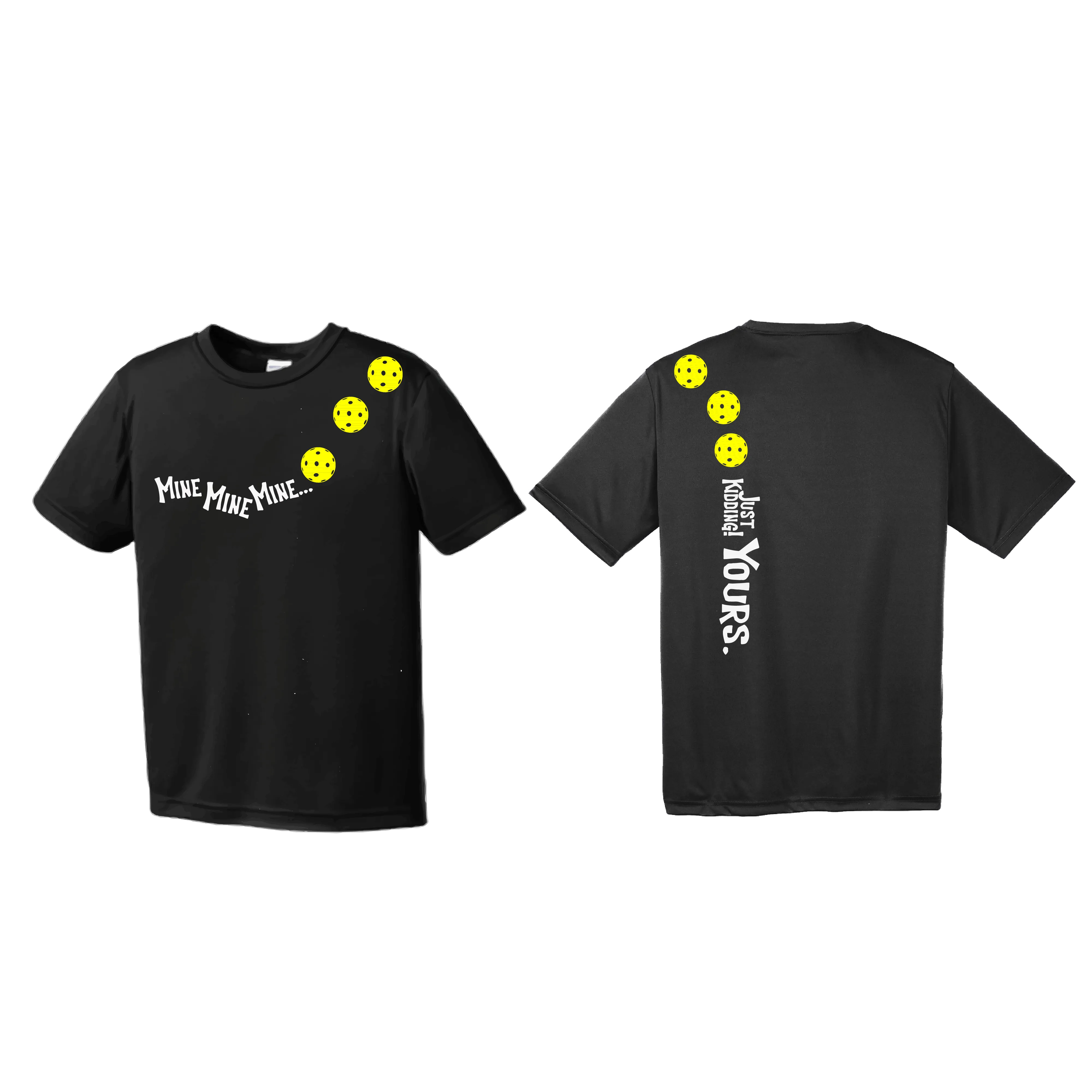 Mine JK Yours (Pickleball Colors Orange Yellow or Red) | Men's Short Sleeve Athletic Shirt | 100% Polyester