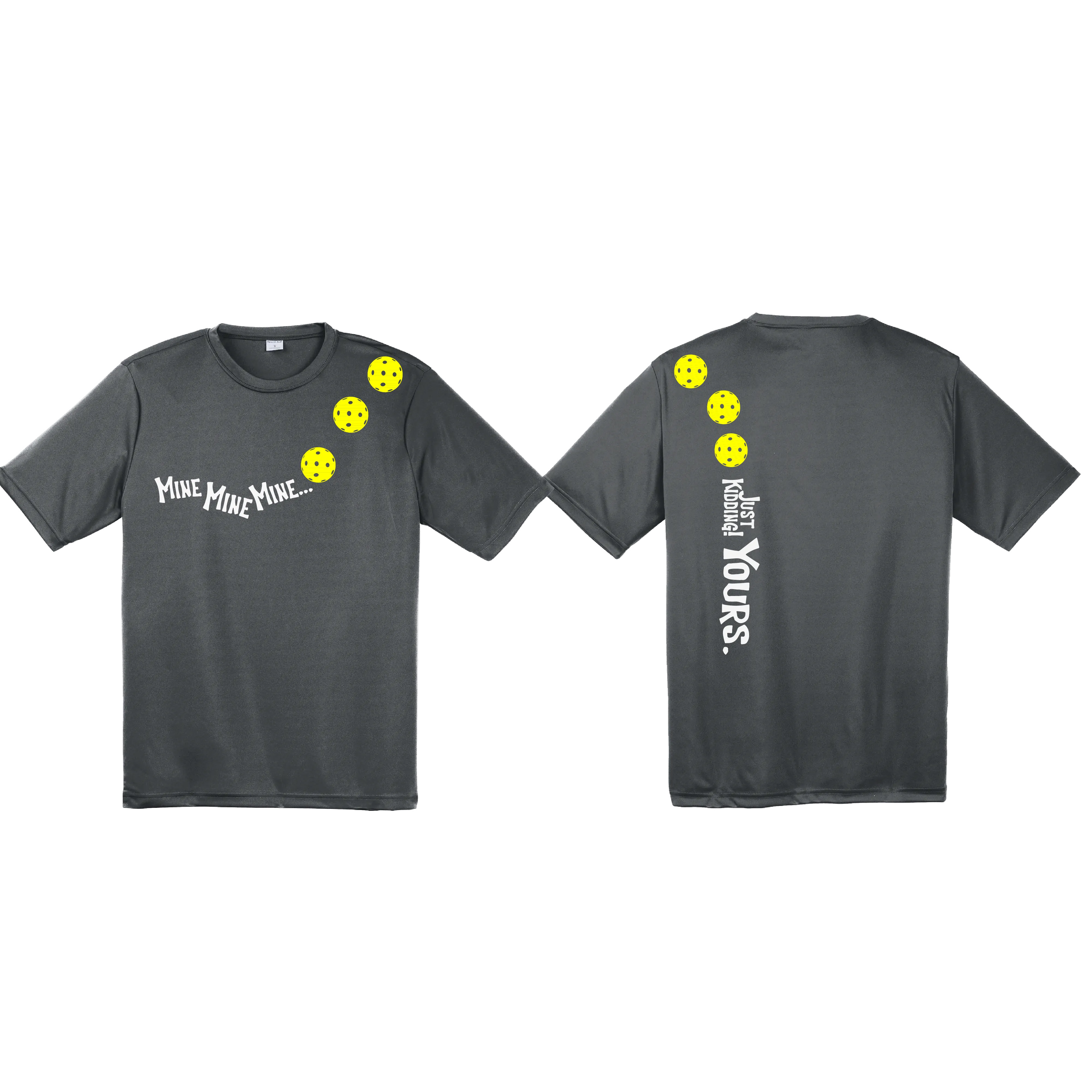 Mine JK Yours (Pickleball Colors Orange Yellow or Red) | Men's Short Sleeve Athletic Shirt | 100% Polyester